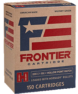 Frontier Cartridge FR1415 Military Grade Centerfire Rifle 223Rem 55gr Hollow Point Match 150 Per Box