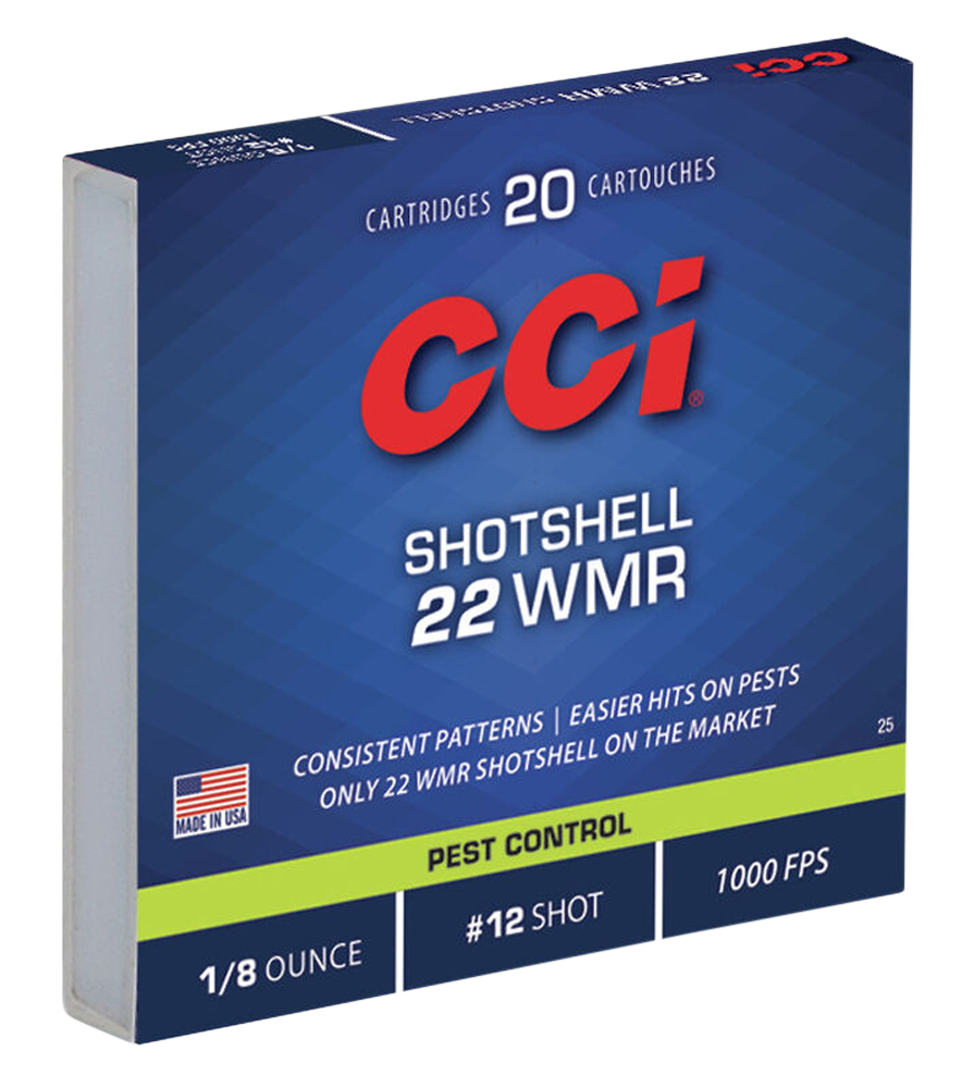 CCI 0025 Pest Control 22WMR 52gr #12Shot 20 Per Box