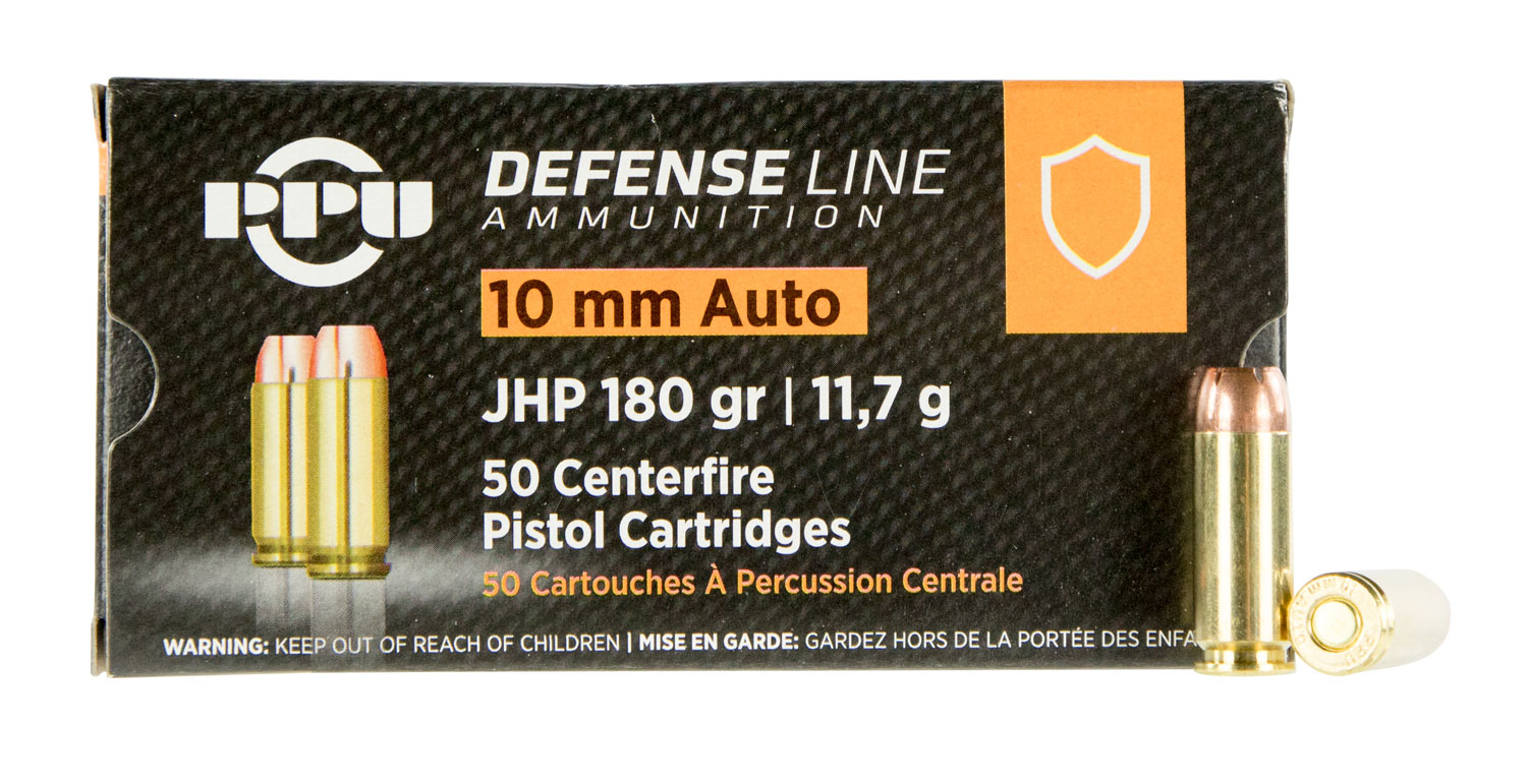 PPU PPD10 Defense 10mm Auto 180 gr Jacketed Hollow Point