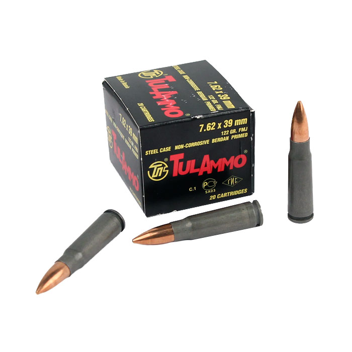 Tula 7.62x39mm 122 GR. FMJ - Steel Case - 20RD