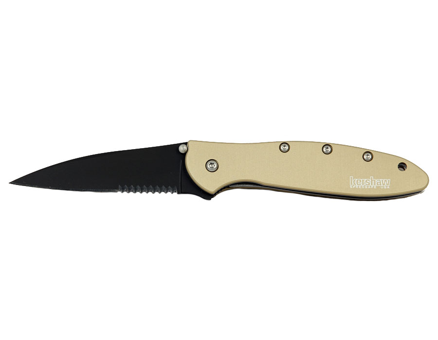 Kershaw Leek Desert Sand/Black Serrated Knife