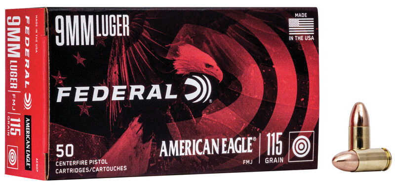 Federal AE9DP American Eagle 9mm Luger 115 gr Full Metal Jacket