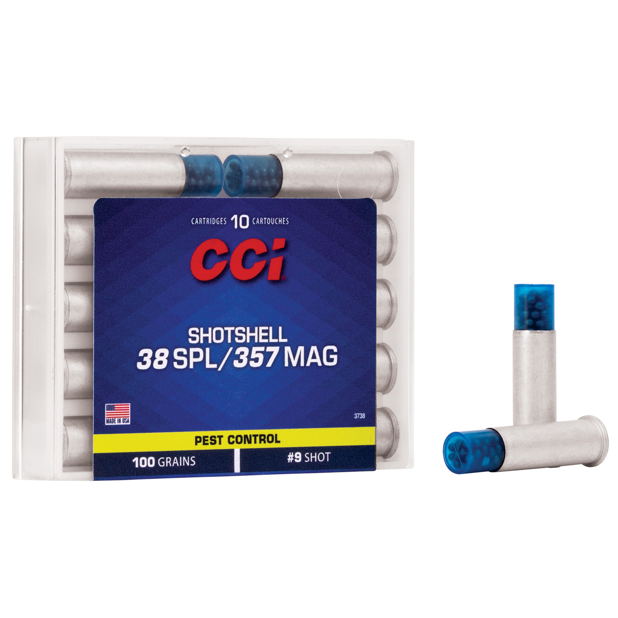 CCI 3738 38 Special/357 Magnum 100 GR Shotshell #9 Shot 10 Bx/ 20 Cs