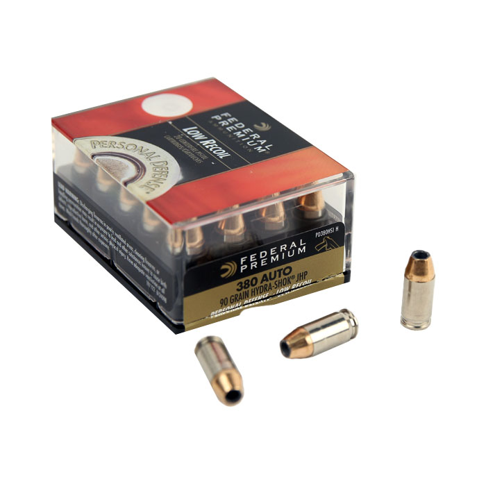 Federal Premium .380 Auto 90 GR. Hydra-Shok JHP - Low Recoil - 20RD