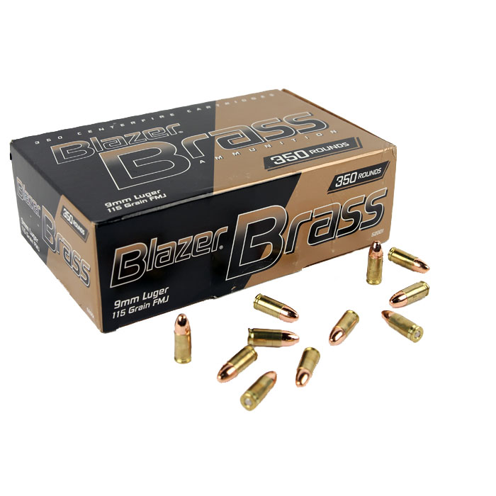 CCI Blazer Brass 9mm Luger 115 GR. FMJ 350RD Top Gun Supply