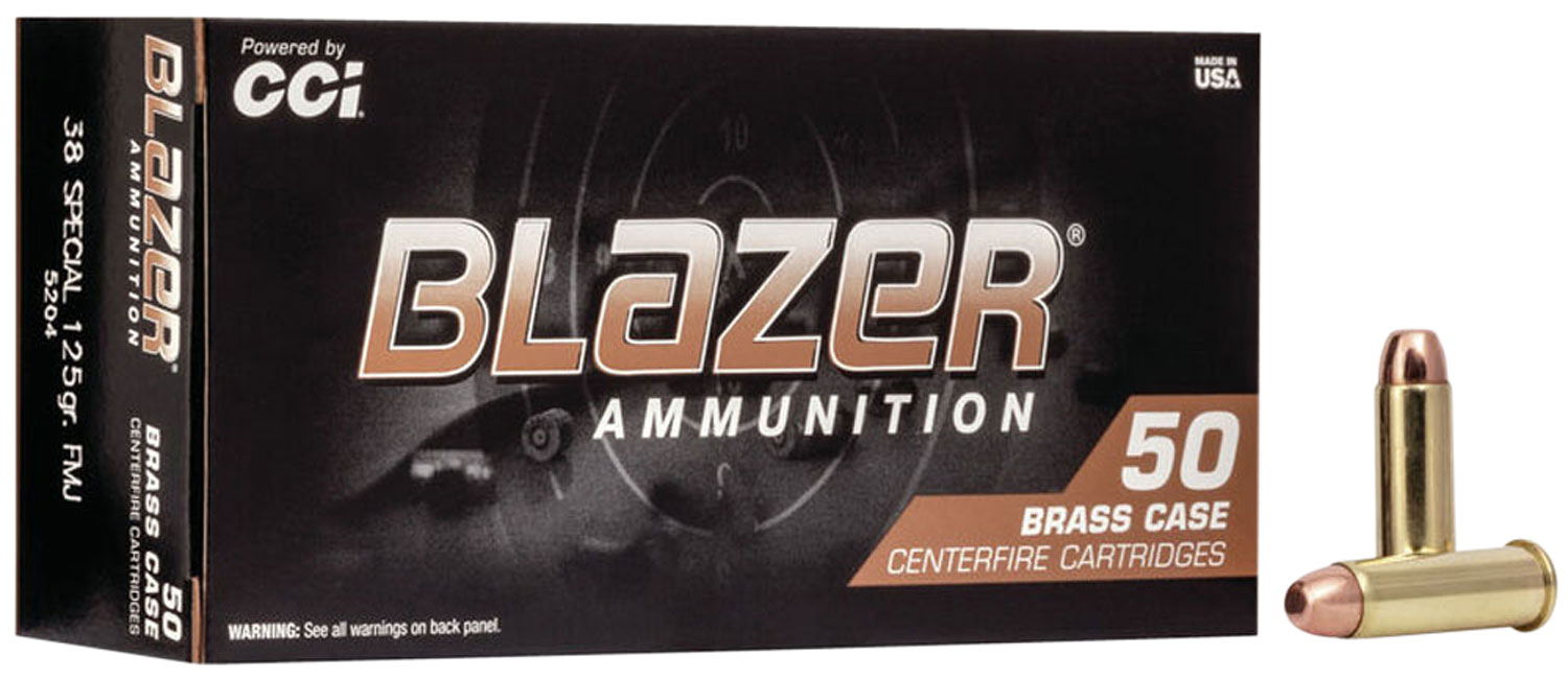 CCI 5204 Blazer Brass 38 Special 125 gr Full Metal Jacket (FMJ) 50 Bx