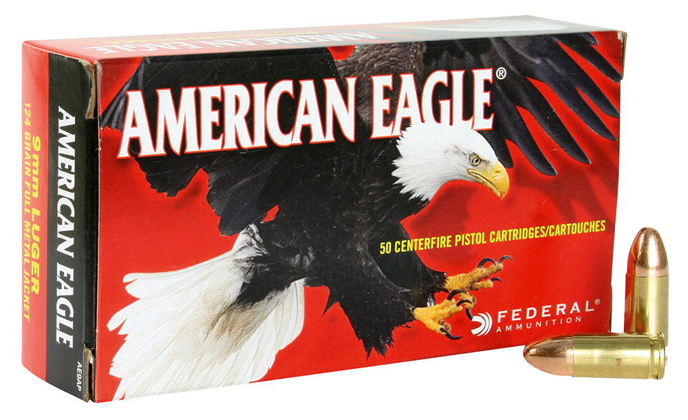 Federal AE9AP American Eagle 9mm Luger 124 gr Full Metal Jacket (FMJ)