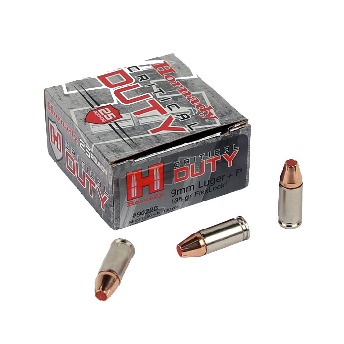 Hornady 9mm Luger +P 135 GR. FlexLock Critical Duty - 25RD