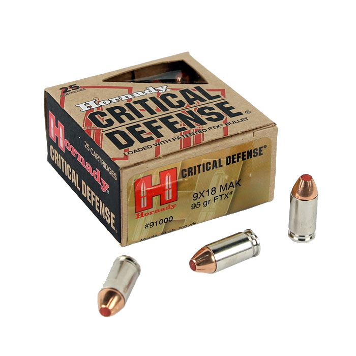 Hornady Critical Defense 9x18 Makarov 95GR FTX - 25RD