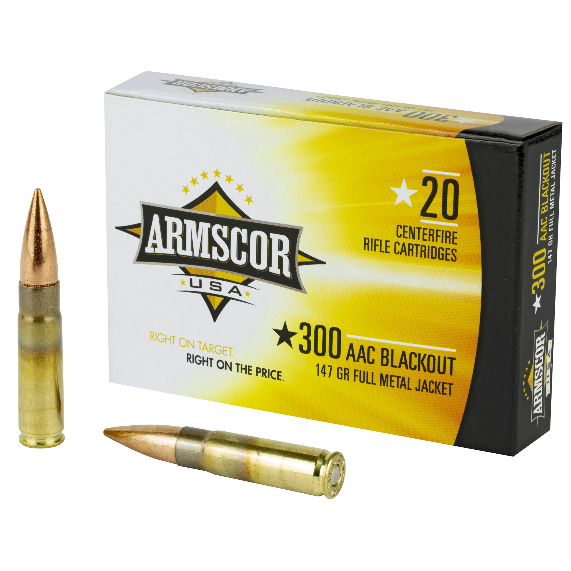 Armscor FAC300AAC1N Rifle 300 Blackout 147 gr Full Metal Jacket (FMJ) 20 Bx/ 10 Cs
