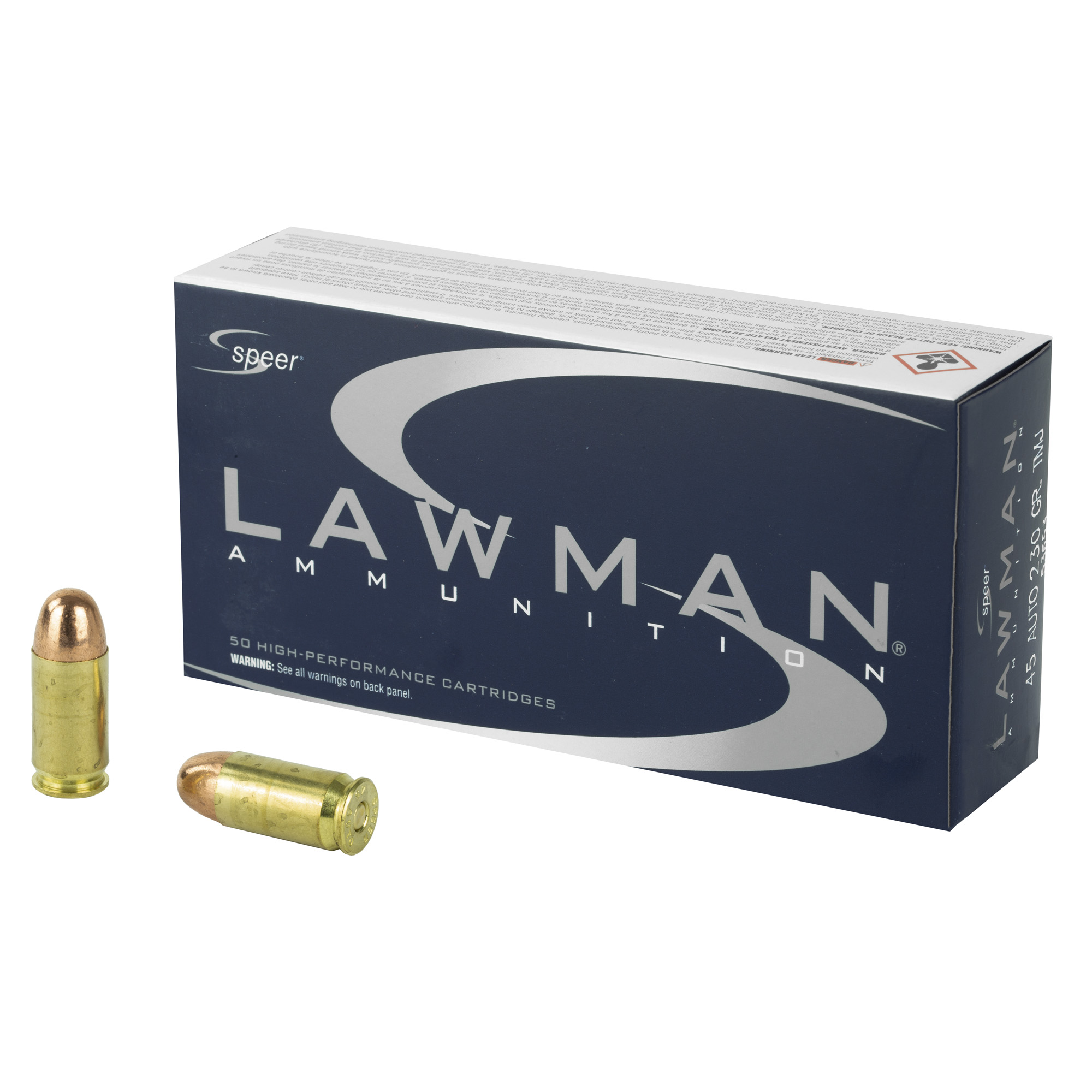 Speer Ammo 53653 Lawman 45 ACP 230 gr Total Metal Jacket (TMJ) 50RD Box