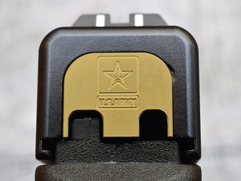 Milspin Custom Back Plate Army Glock 43 Brass Top Gun Supply