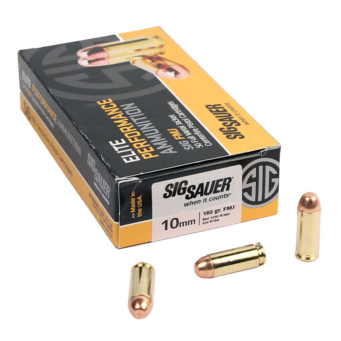 Sig Sauer 10mm 180 GR. Elite Ball FMJ - 50RD