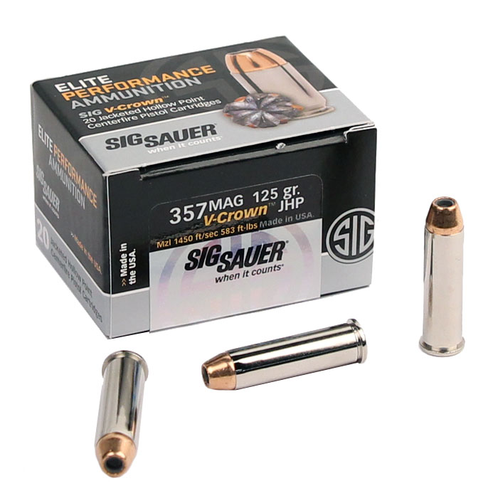 Sig Sauer .357 Magnum 125 GR. Elite V-Crown JHP - 20RD