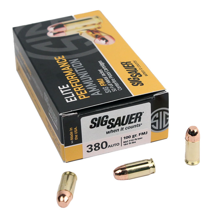 Sig Sauer .380 Auto 100 GR. Elite Ball FMJ - 50RD