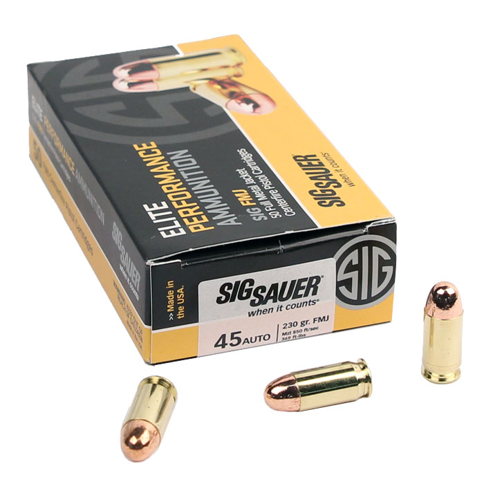 Sig Sauer .45ACP 230 GR. Elite Ball FMJ - 50RD