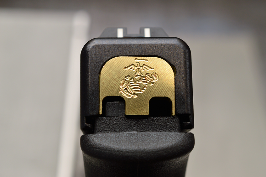 Milspin Custom Back Plate USMC Glock 43 Brass Top Gun Supply