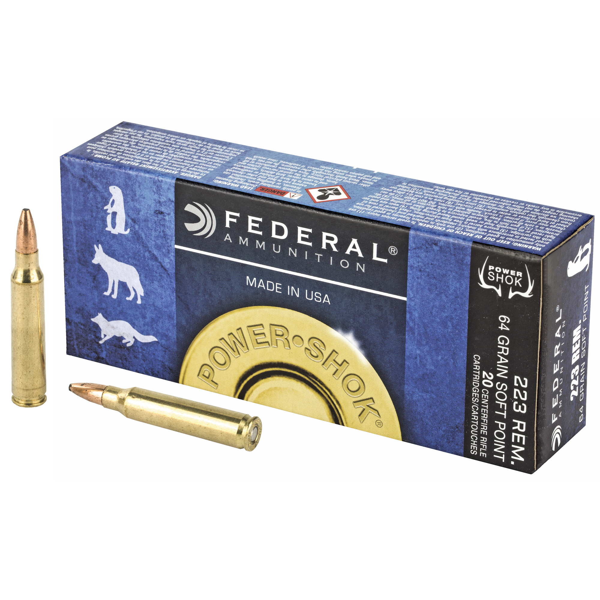 Federal 223L Power-Shok 223 Rem 64 gr Jacketed Soft Point (JSP)