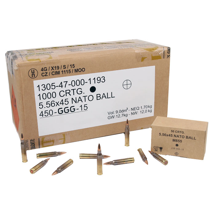 GGG M855 5.56 NATO 62GR FMJ - 1000RD Case