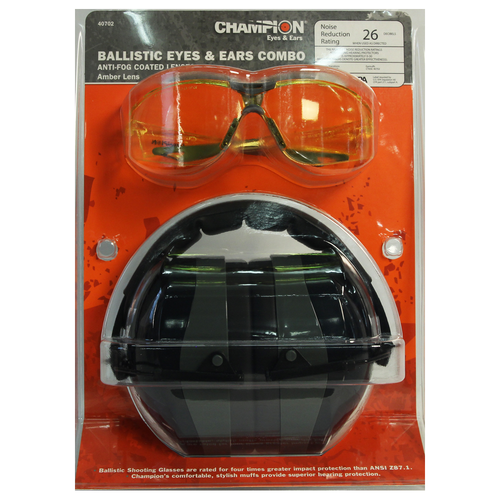 Champion Ear Muffs And Shooting Glasses Combo