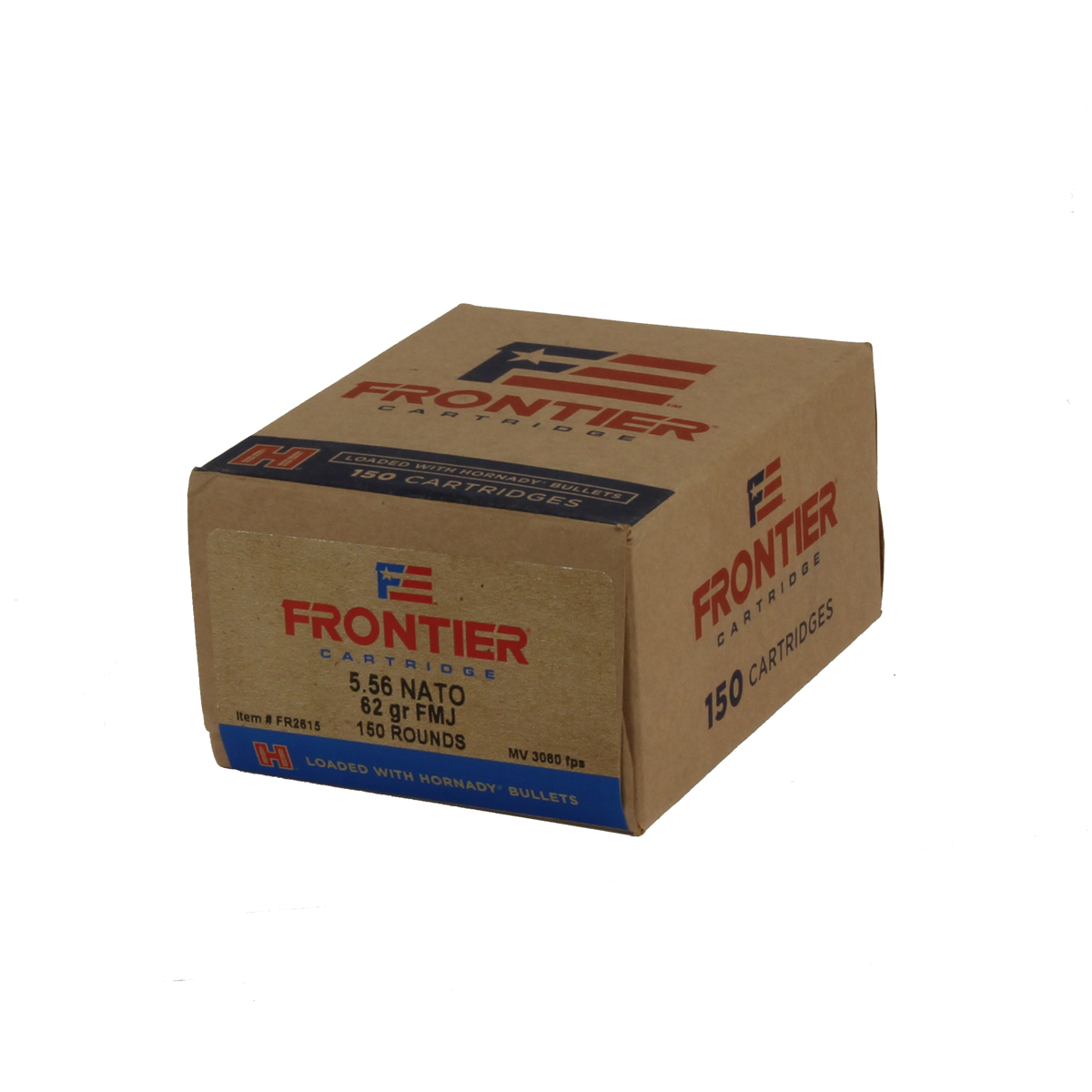 Frontier Cartridge FR2615 Rifle 5.56x45mm NATO 62 gr Full Metal Jacket (FMJ) 150 Bx