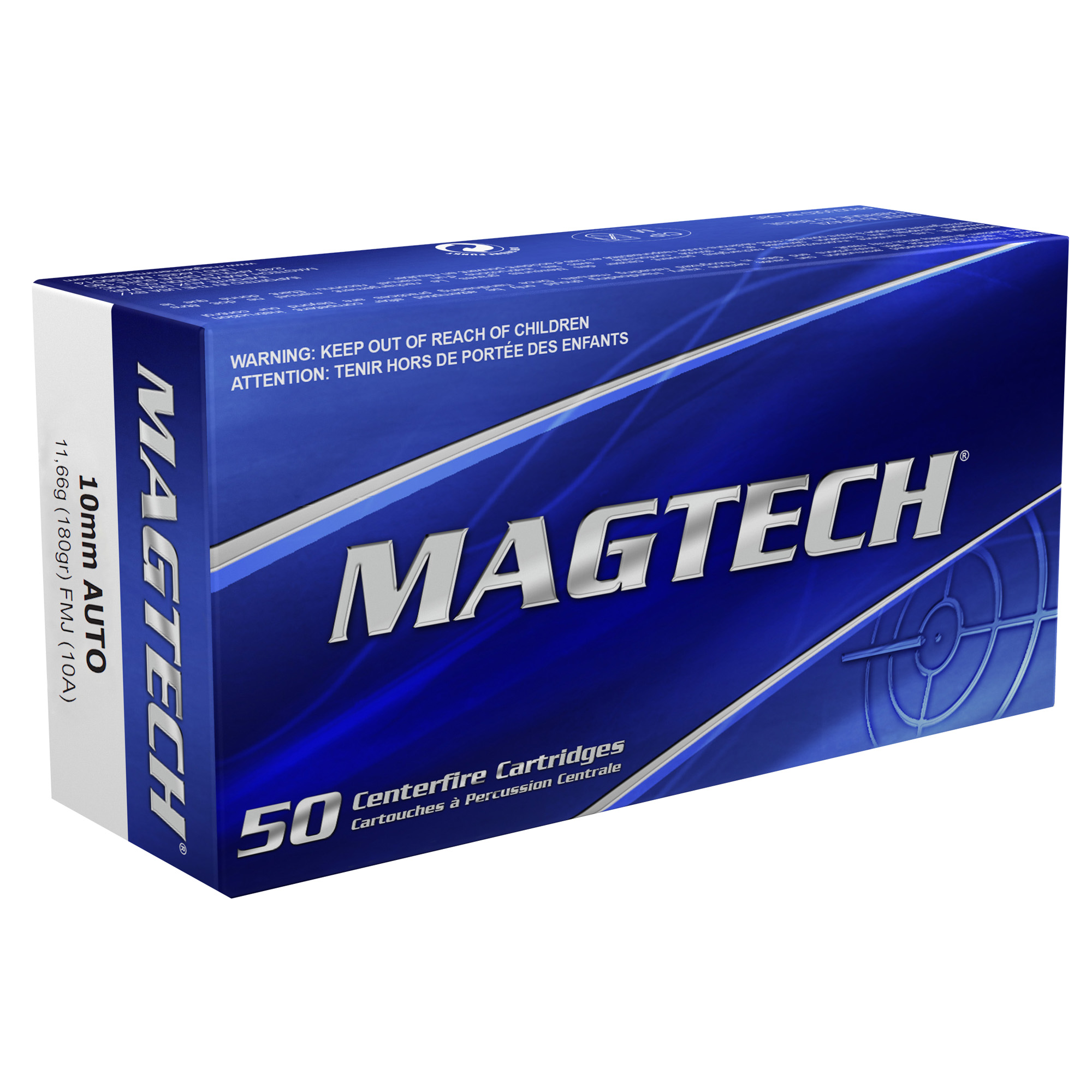Magtech 10A Range/Training 10mm Auto 180 gr Full Metal Jacket (FMJ) 50 Bx