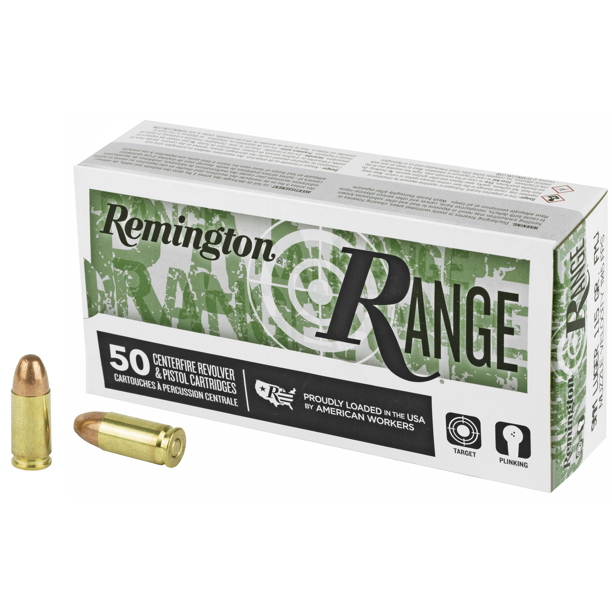 Remington Ammunition 28564 Range 9mm Luger 115 gr Full Metal Jacket