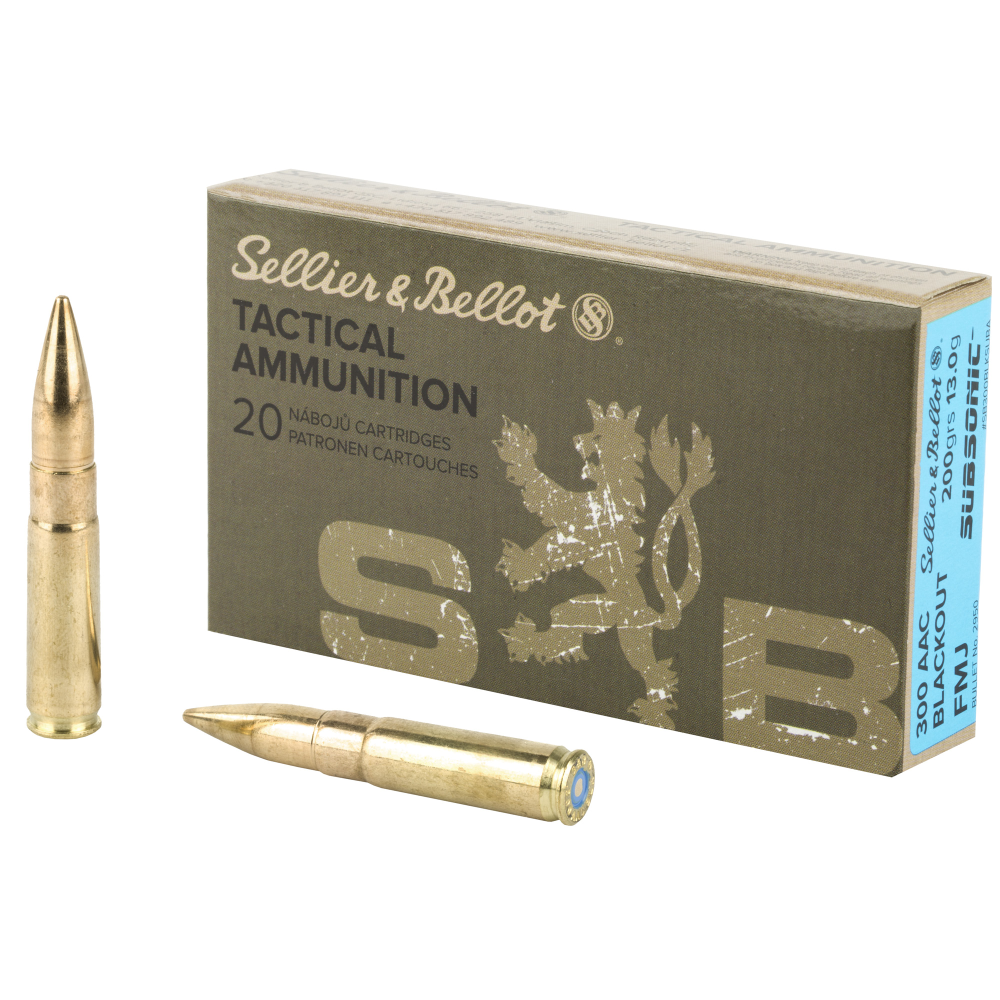 Sellier & Bellot 300 Blackout 200 GR. FMJ Subsonic - 20RD