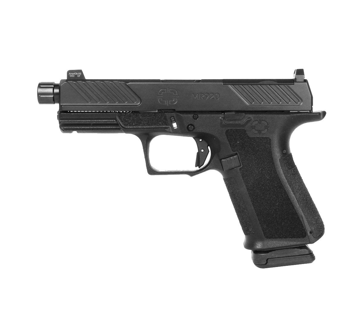 Shadow Systems MR920 Combat Slide, Optics Cut, DLC Spiral Threaded Barrel, 9mm - Black