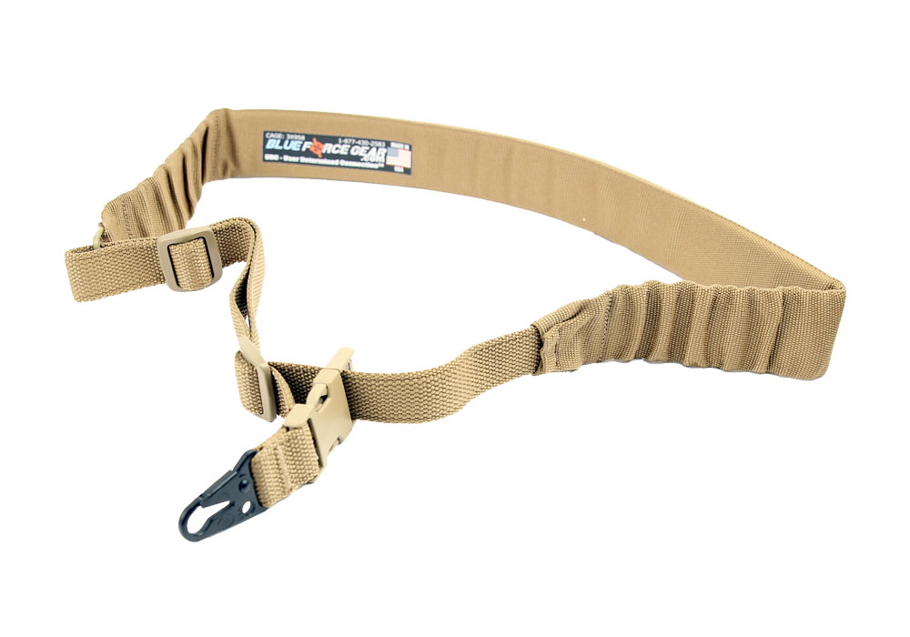 Blue Force Gear UDC One Point Padded Bungee Sling - Hook Adapter - Coyote Brown