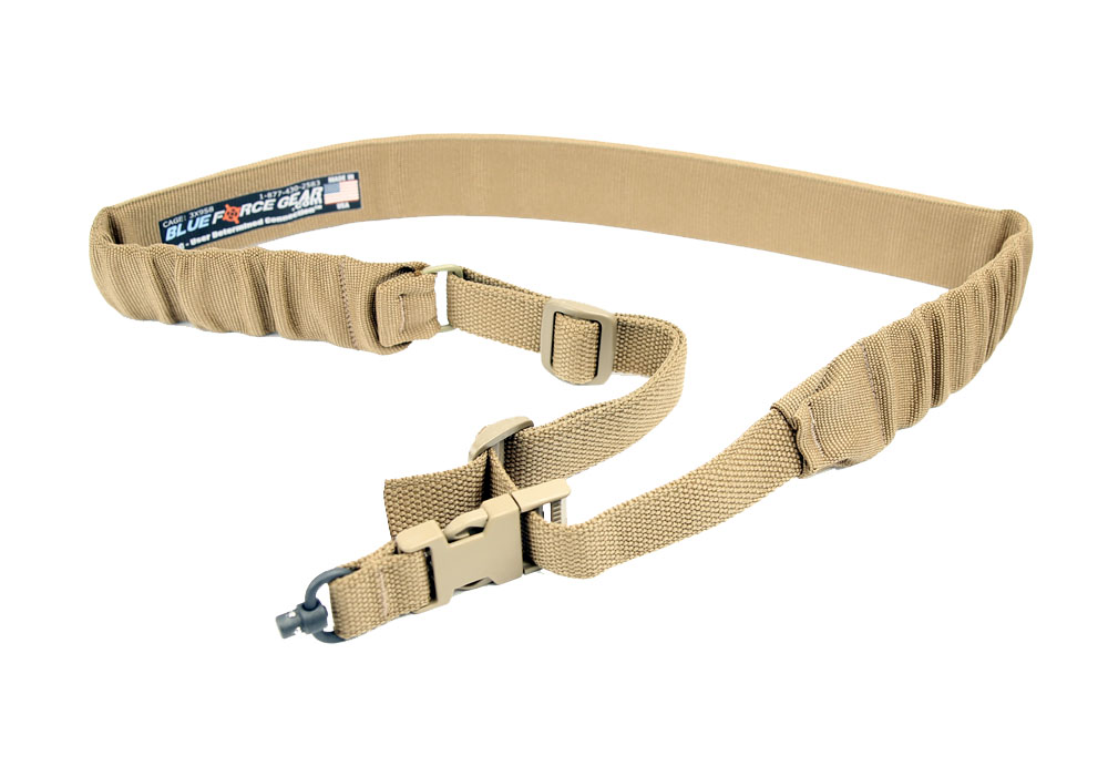 Blue Force Gear UDC One Point Padded Bungee Sling - Push Button Adapter - Coyote Brown