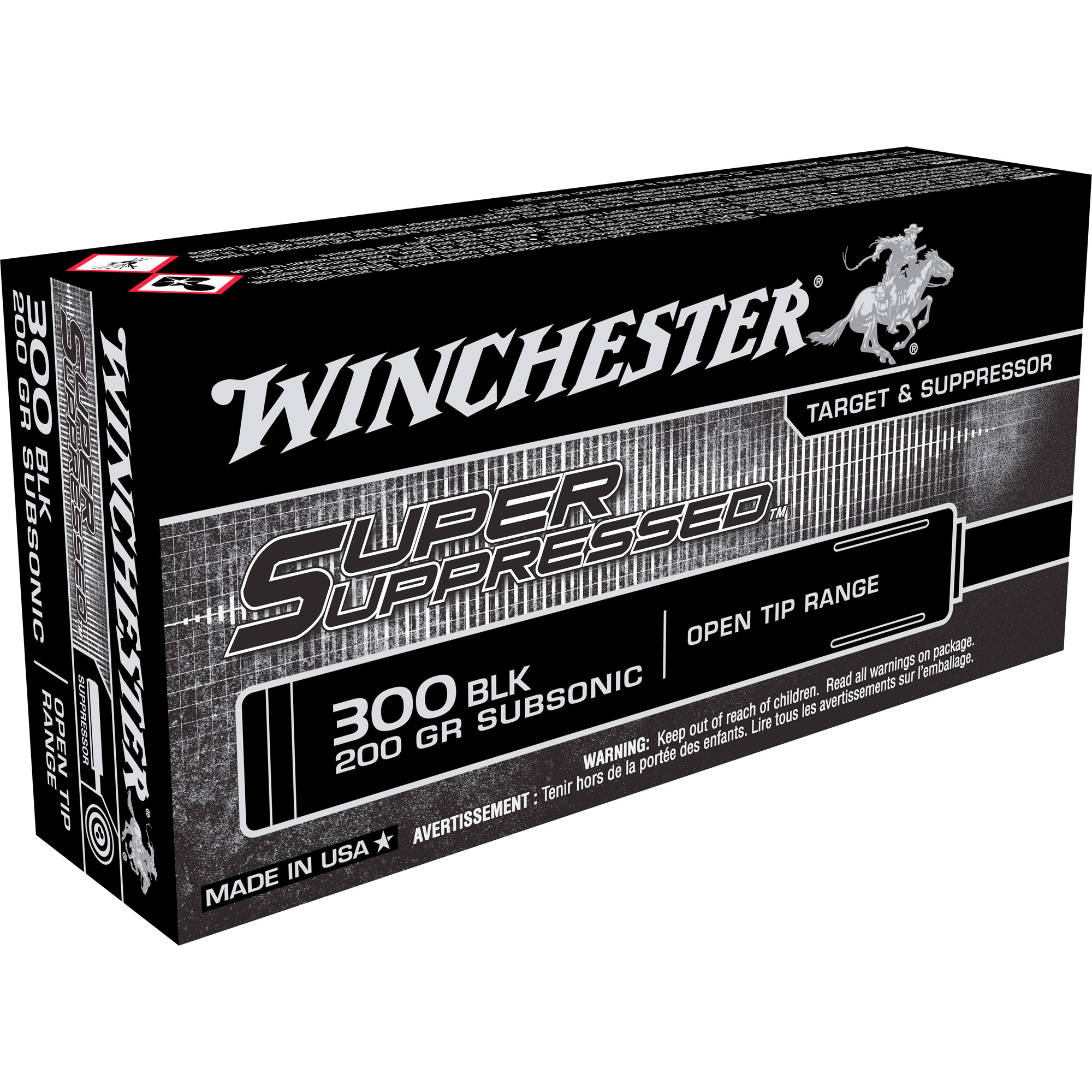 Winchester Ammo SUP300BLK Super Suppressed 300Blackout 200gr Open Tip Range