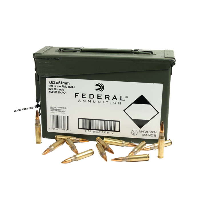 Federal 7.62x51 NATO 149 GR. FMJ - 220RD Case