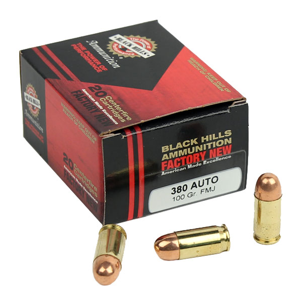 Black Hills .380 Auto 100 GR. FMJ - 20RD - Factory New