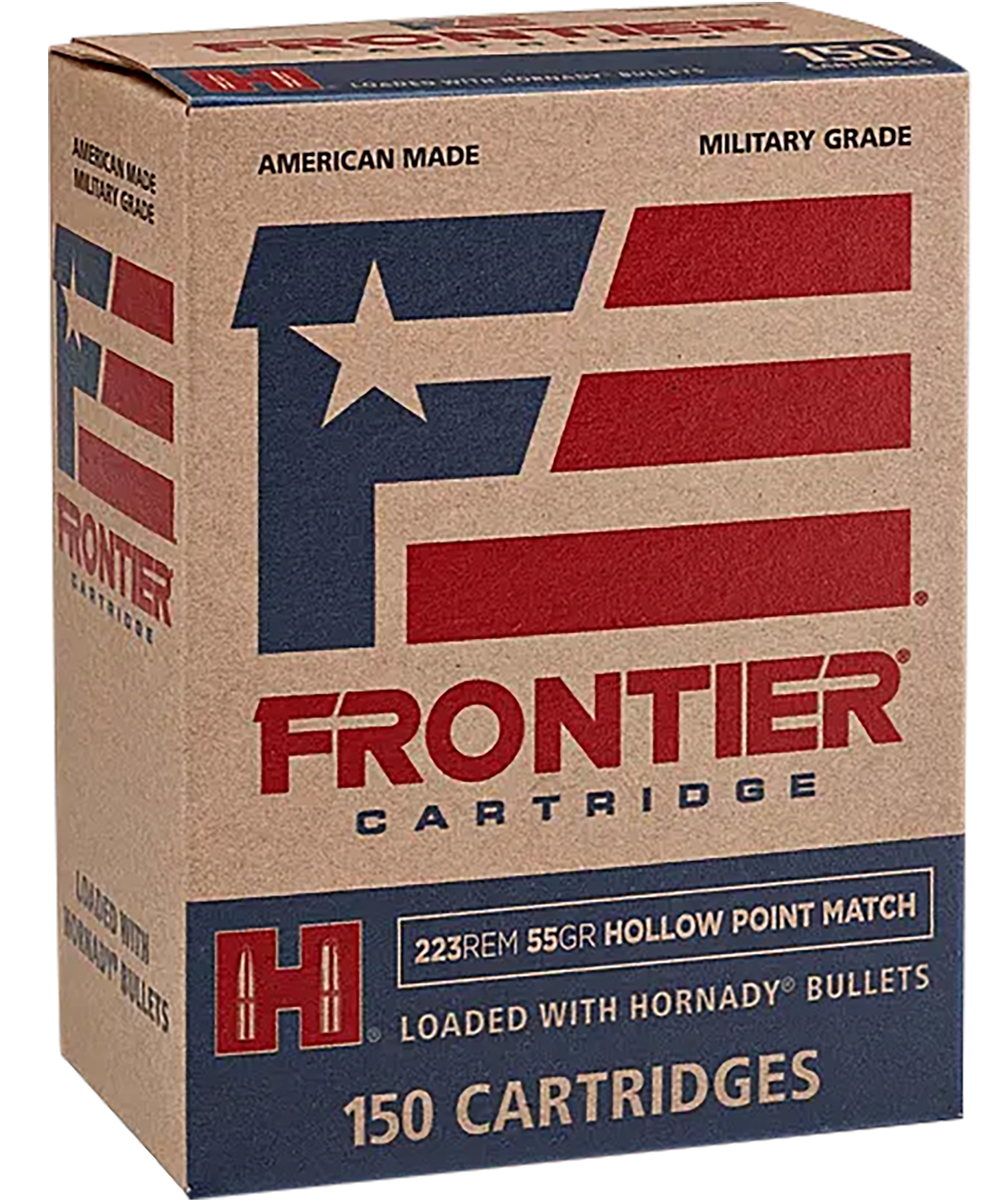 Frontier Cartridge FR1415 Military Grade Centerfire Rifle 223Rem 55gr Hollow Point Match 150 Per Box