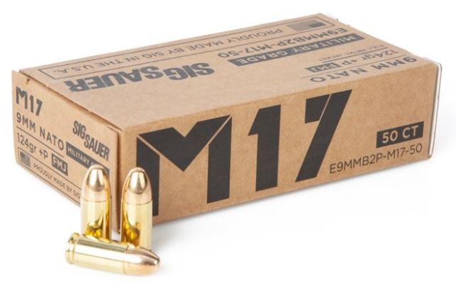 Sig Sauer M17 9mm 124 GR. +P FMJ - 50RD