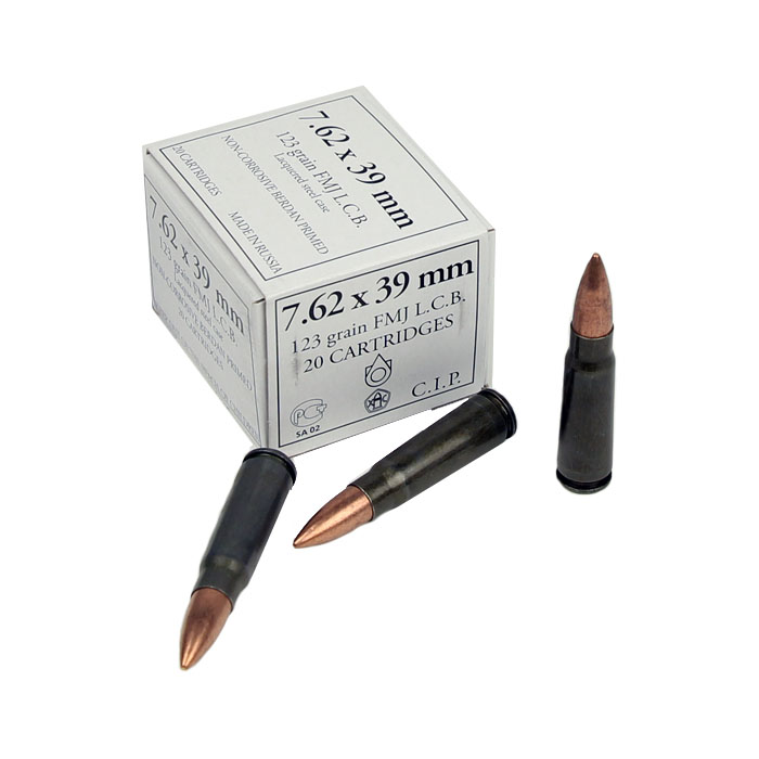 Russian 7.62x39mm 123GR FMJ - Steel Case - 20RD
