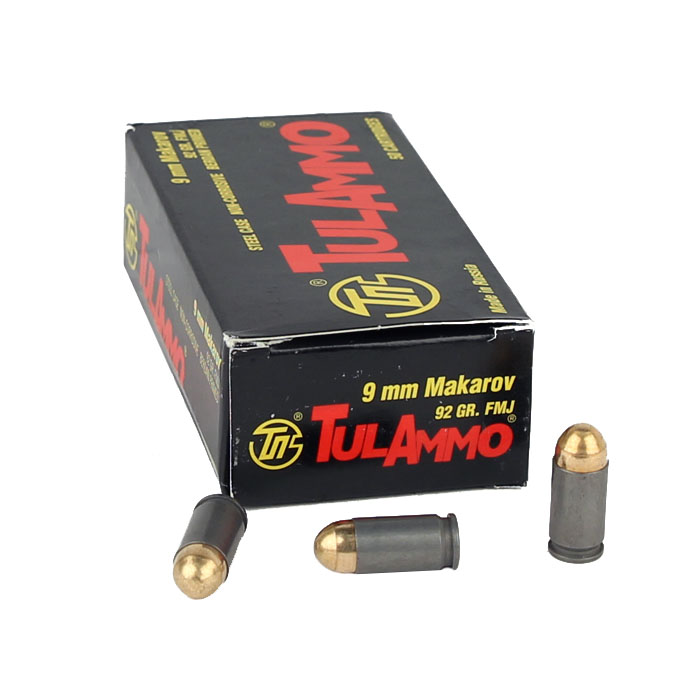 TULA 9x18 Makarov 92GR FMJ - Steel Case - 50RD
