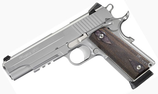 Sig Sauer 1911R, .45ACP, Stainless Steel, Night Sights, Rail