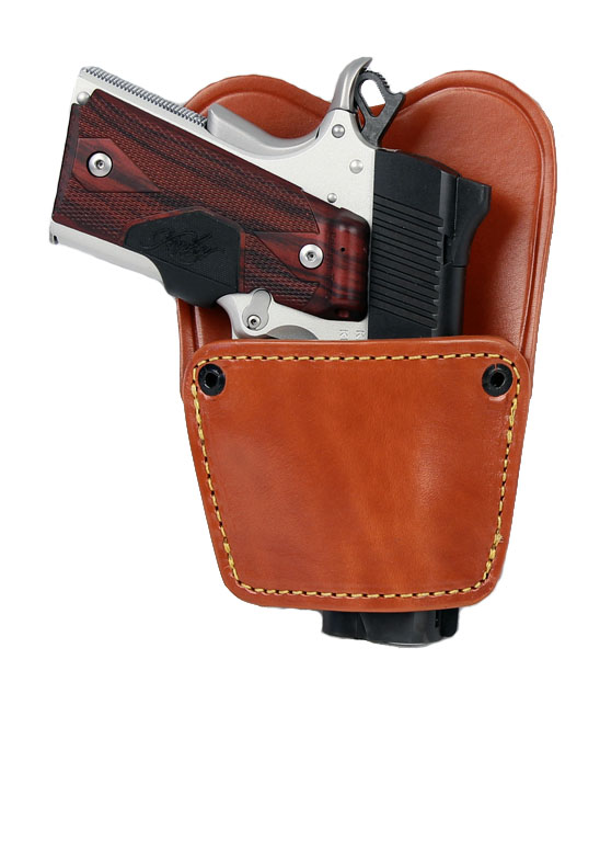 Gould & Goodrich Ambidextrous Belt Slide Holster, BROWN - UNIVERSAL MED AUTO/SM REVOLV