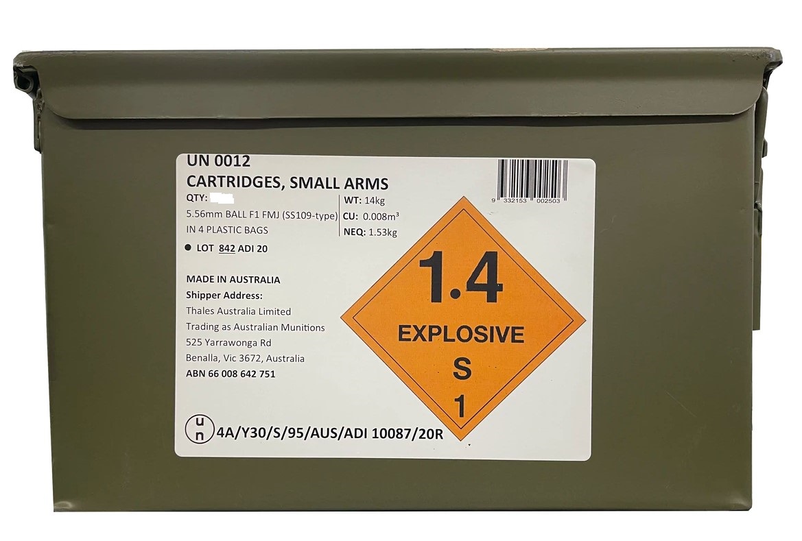 ADI F1 5.56mm 62GR FMJ Steel Core - 900RDS