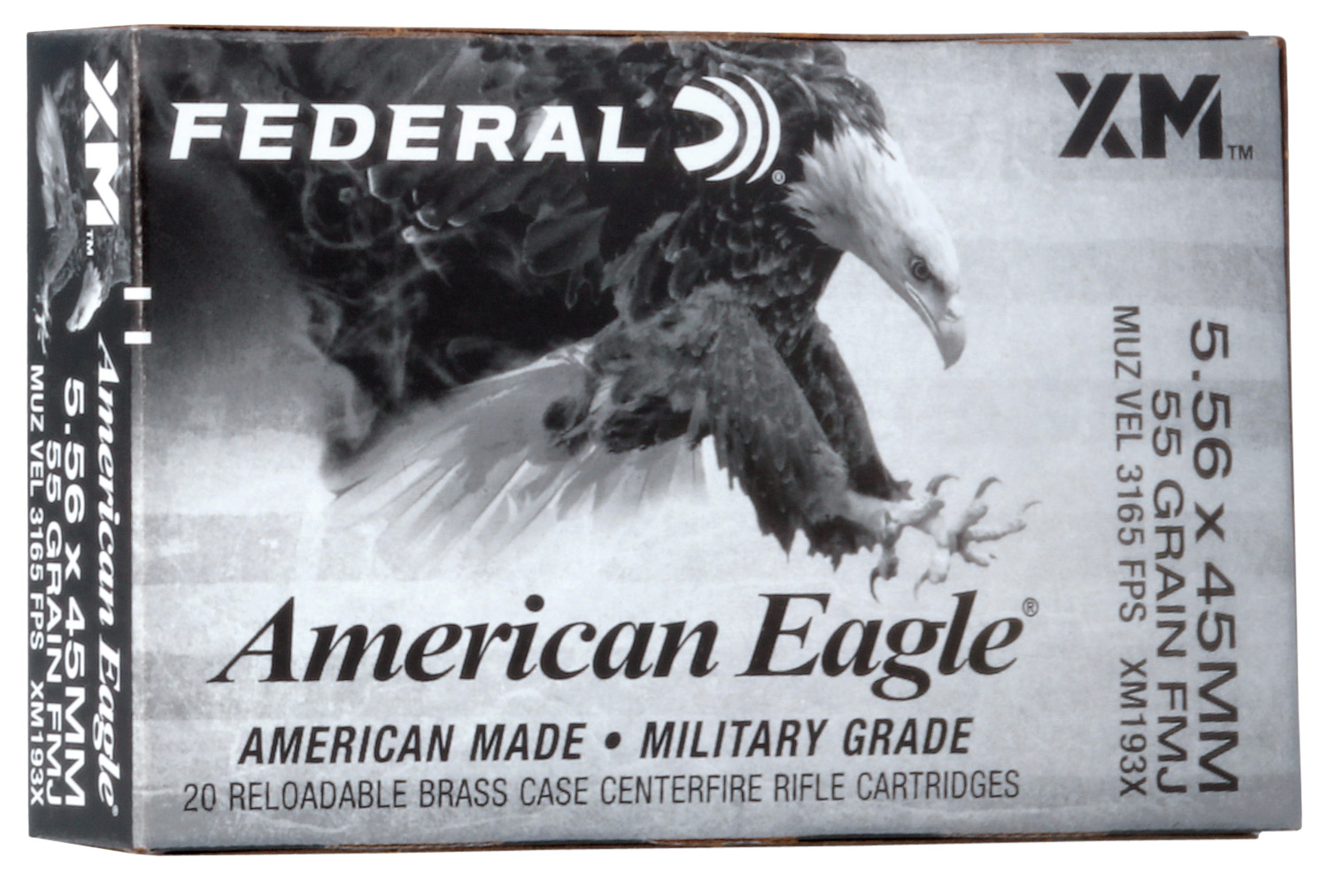 Federal XM193X 5.56 NATO 55GR. FMJ - 20RD