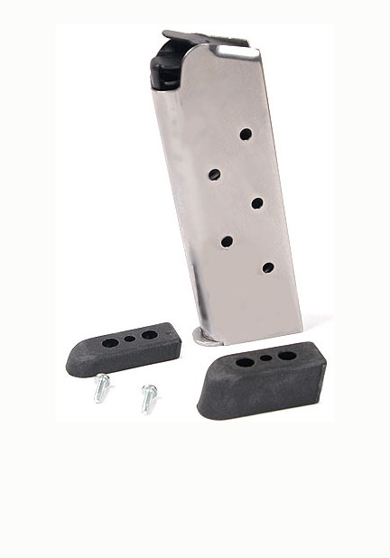 Check-Mate .45ACP, 7RD Compact, SS, Bumper Pads - Officer's Size 1911 Magazine
