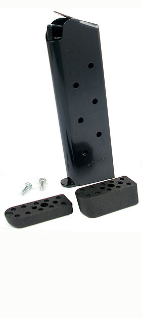Check-Mate .45ACP, 8RD, Blue, Hybrid, Bumper Pads - Full Size 1911 Magazine