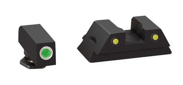 Ameriglo Tritium Night Sight Set - OPERATOR - For Glock 42/43 - Green/Yellow