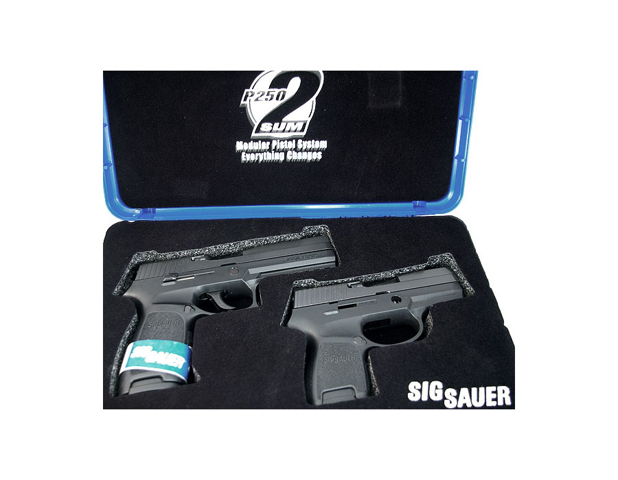 Sig Sauer P250 Full Size, with Sub-Compact X-Change Kit and Grip Module, 9mm, Nitron, Contrast Sights