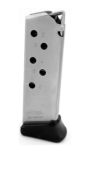 Walther PPK .380ACP 6RD Magazine with Finger Rest