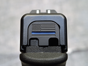 Milspin Custom Back Plate - Thin Blue Line - G43/43X/48 - Stainless Steel Milspin Custom Back Plate - Thin Blue Line - G43/43X/48 - Stainless Steel