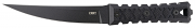 CRKT 6.50" Fixed Plain Black Matte Baked-On Anti Rust SK-5 Steel Blade/Black w/Carved X's G10 Handle Includes Sheath