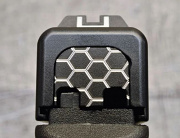 Milspin Custom Back Plate - Honeycomb - Standard Glock - Stainless Steel with Black Coating